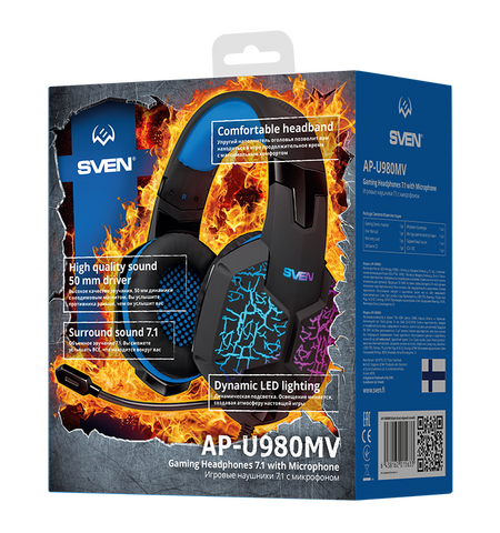 Наушники с микрофоном SVEN AP-U980MV, 8-е
