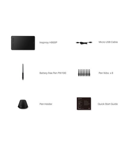 Графический планшет HUION INSPIROY H950P, 8-е