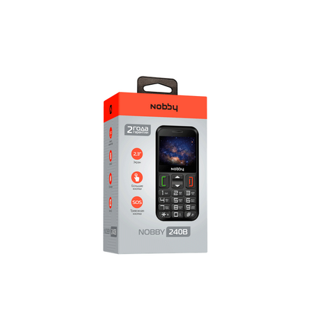 Кнопочный телефон Nobby 240B Black, 5-е