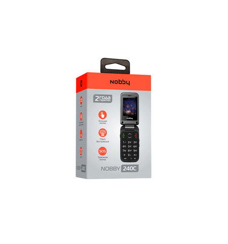 Кнопочный телефон Nobby 240C Black, 6-е