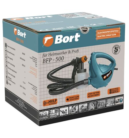 Краскораспылитель Bort BFP-500, 6-е фото товара в интерент-магазине freenet.by Краскораспылитель Bort BFP-500, 6-е