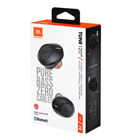 Bluetooth-стереогарнитура JBL Tune 120 TWS Black, 7-е
