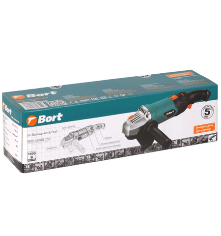 Угловая шлифмашина (болгарка) Bort BWS-1600R-150, 6-е
