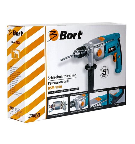 Ударная дрель Bort BSM-1100, 4-е