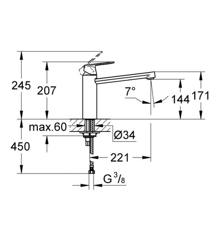 Смеситель GROHE Eurosmart Cosmopolitan 30193000, 2-е