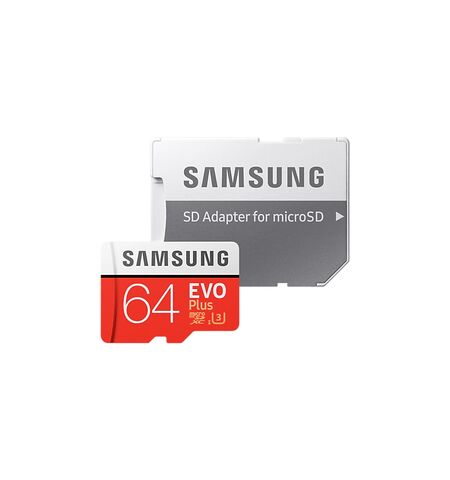 Карта памяти Samsung EVO Plus microSDXC 64GB Class 10 UHS-I U3 with SD Adapter (MB-MC64GA), 2-е