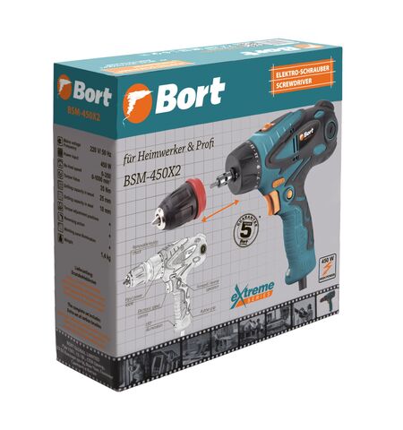 Дрель-шуруповерт Bort BSM-450X2, 9-е