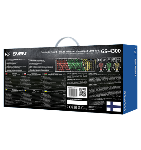 Клавиатура + мышь с ковриком + наушники SVEN GS-4300, 9-е