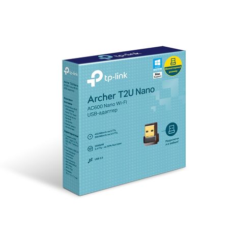 Wi-Fi адаптер TP-Link Archer T2U Nano, 2-е