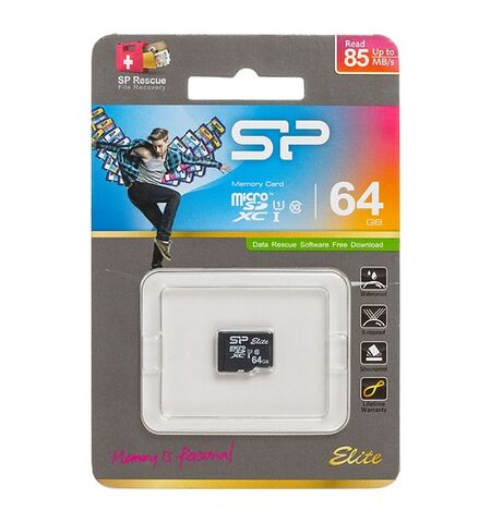 Карта памяти Silicon Power Elite microSDXC 64GB Class 10 UHS-I U1 (SP064GBSTXBU1V10), 2-е