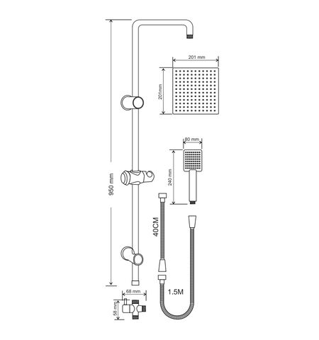 Душевая система Liveno QUADRO (ZP-QUADRO), 5-е