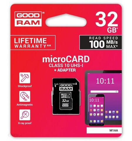 Карта памяти GOODRAM M1AA microSDHC 32GB Class10 UHS-I + SD Adapter (M1AA-0320R12), 3-е