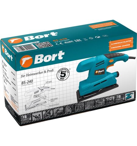 Виброшлифмашина Bort BS-240, 6-е