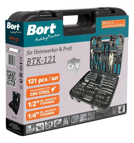 Универсальный набор инструментов Bort BTK-121 (121 предмет), 8-е фото товара в интерент-магазине freenet.by Универсальный набор инструментов Bort BTK-121 (121 предмет), 8-е