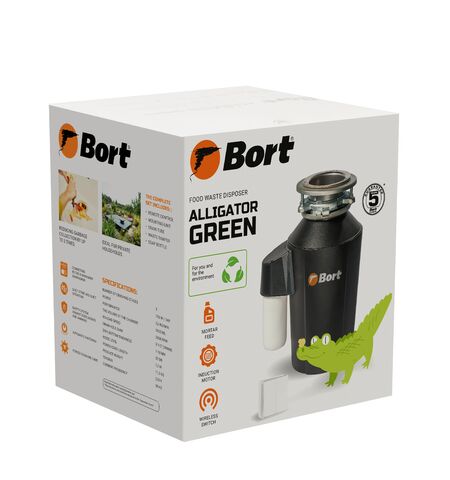 Измельчитель пищевых отходов Bort ALLIGATOR GREEN, 7-е