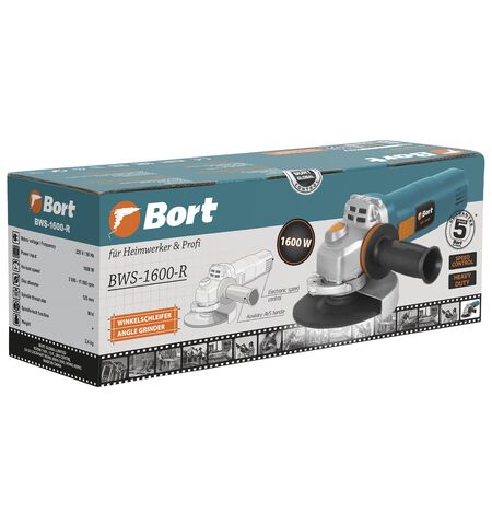 Угловая шлифмашина (болгарка) Bort BWS-1600-R, 5-е