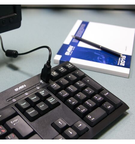 Проводная клавиатура с USB-портом SVEN Standard 304 USB+HUB, 5-е фото товара в интерент-магазине freenet.by Проводная клавиатура с USB-портом SVEN Standard 304 USB+HUB, 5-е