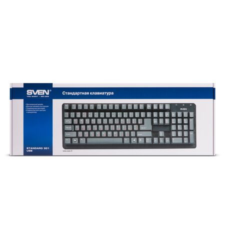 Проводная клавиатура SVEN Standard 301 USB Grey, 4-е