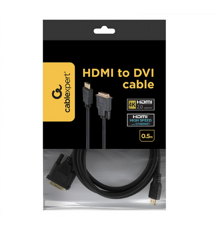 Кабель cablexpert CC-HDMI-DVI-6 (HDMI to DVI 1.8 m), 4-е