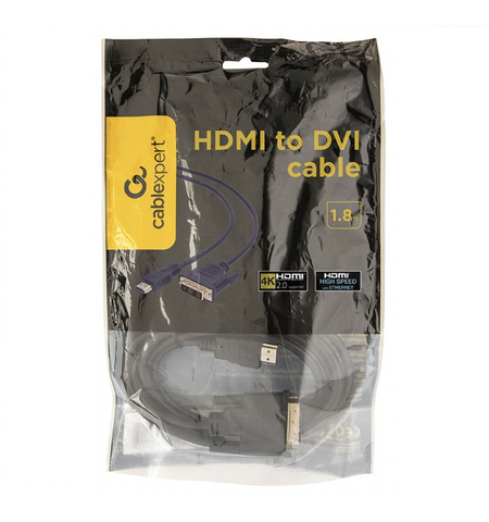 Кабель cablexpert CC-HDMI-DVI-6 (HDMI to DVI 1.8 m), 5-е