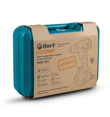 Ударная дрель-шуруповерт Bort BAB-21U, 10-е